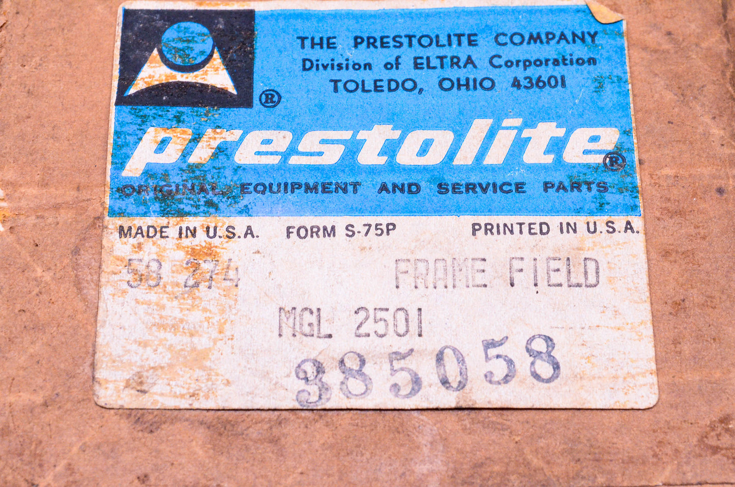 Prestolite 385058 Solenoid NOS