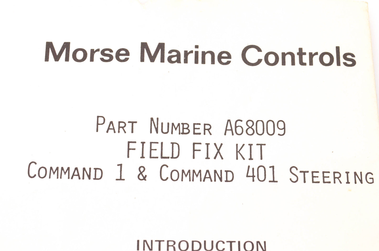 Morse Controls Division A68009 Steering Field Fix Kit NOS