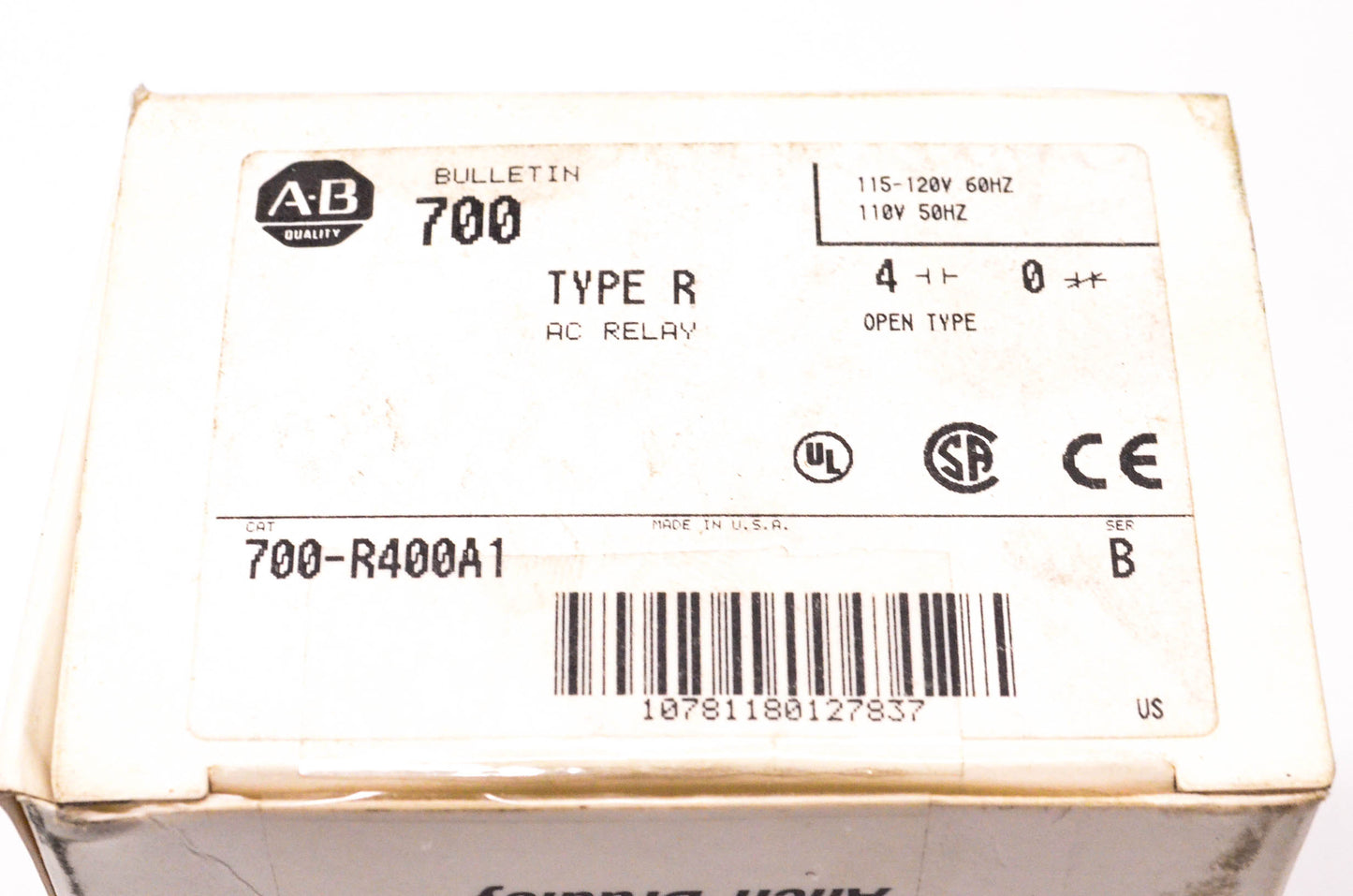 Allen-Bradley 700-R400A1 Electronically Held Relay NOS