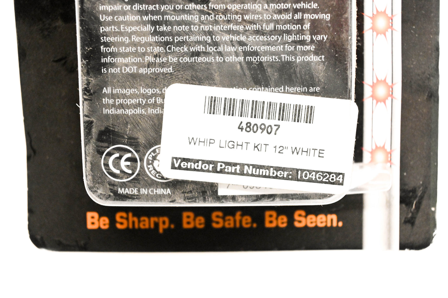 Street FX 1046284 Whip Light Kit 12" White NOS