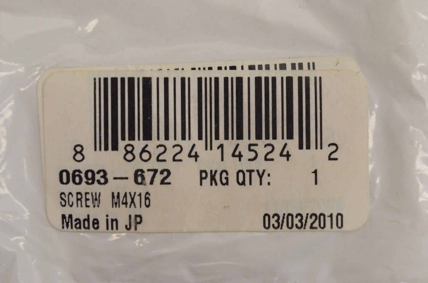 New OEM Arctic Cat 0693-672 Screw M4x16 NOS