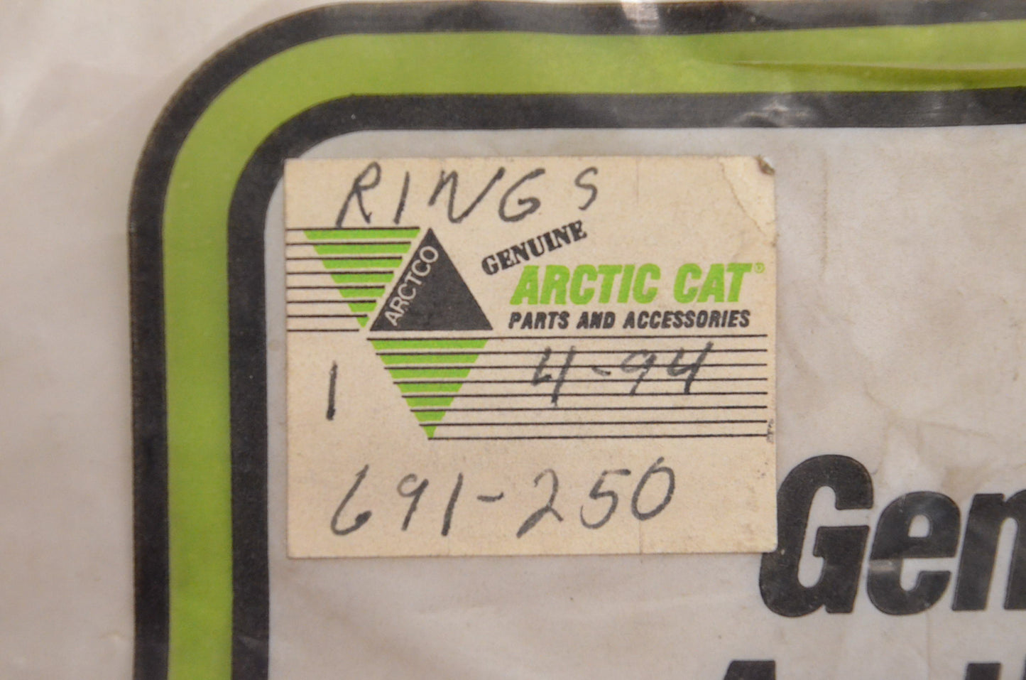 New OEM Arctic Cat 0691-250 Piston Ring Kit NOS