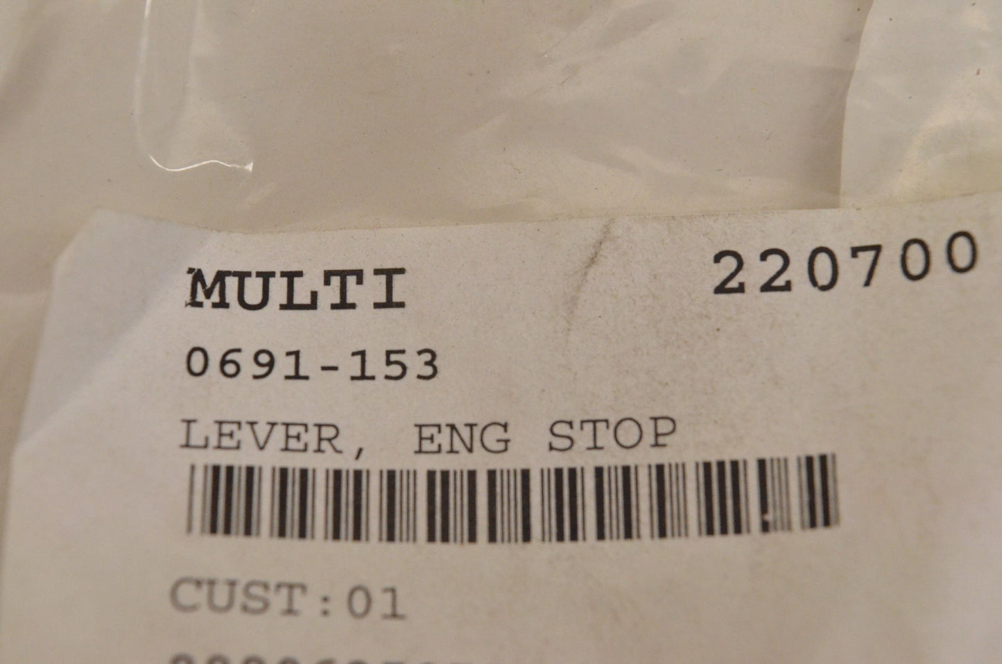 New OEM Arctic Cat 0691-153 Engine Stop Lever 4000G2 NOS