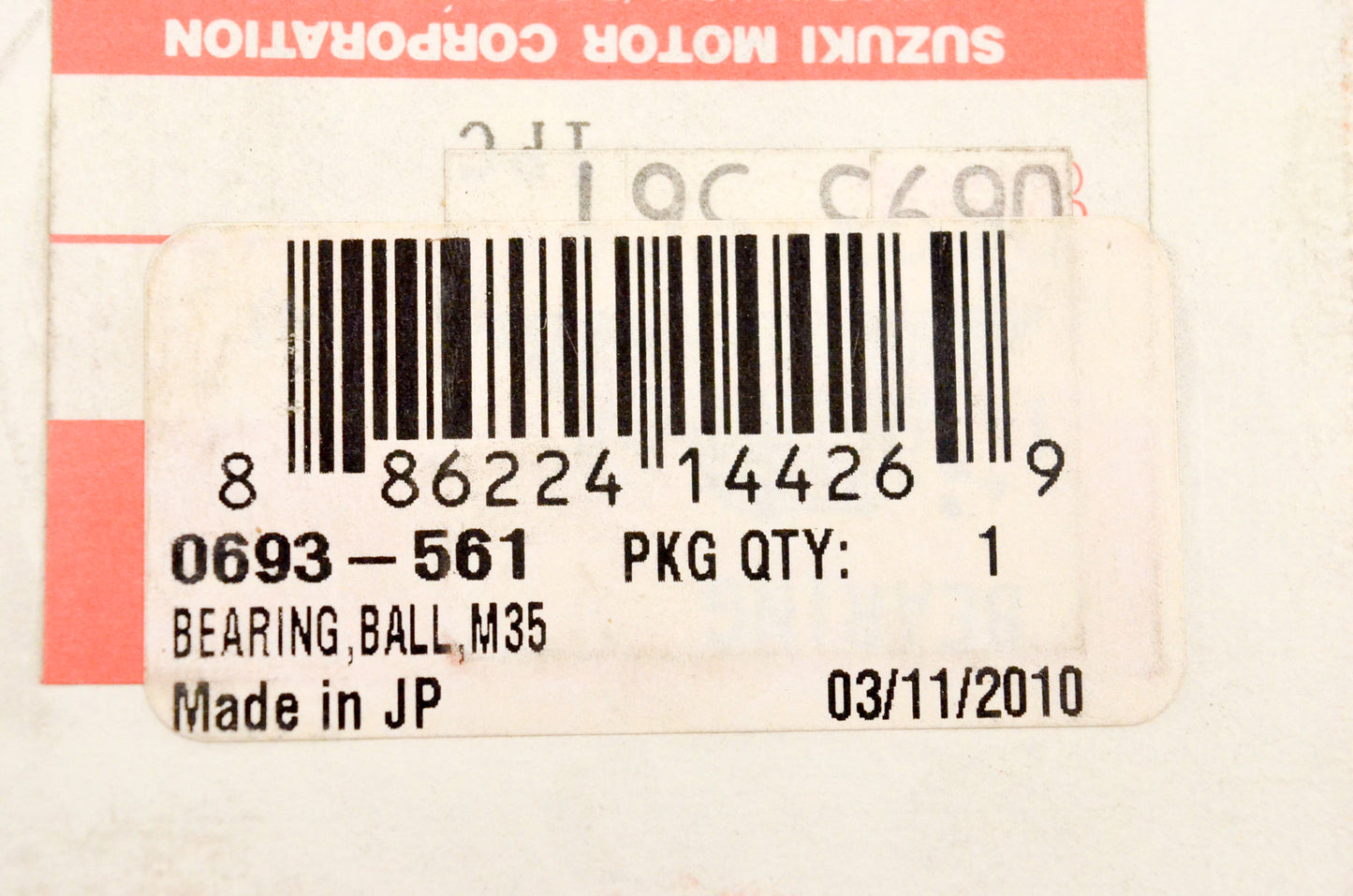 New OEM Arctic Cat 0693-561 Ball Bearing M35 AC7500GD2E 4000G2 4000GD NOS