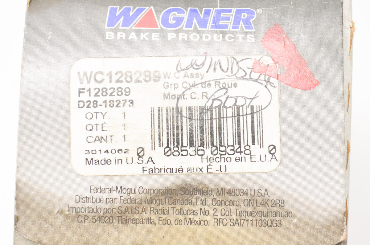Wagner WC128289 Drum Brake Wheel Cylinder NOS
