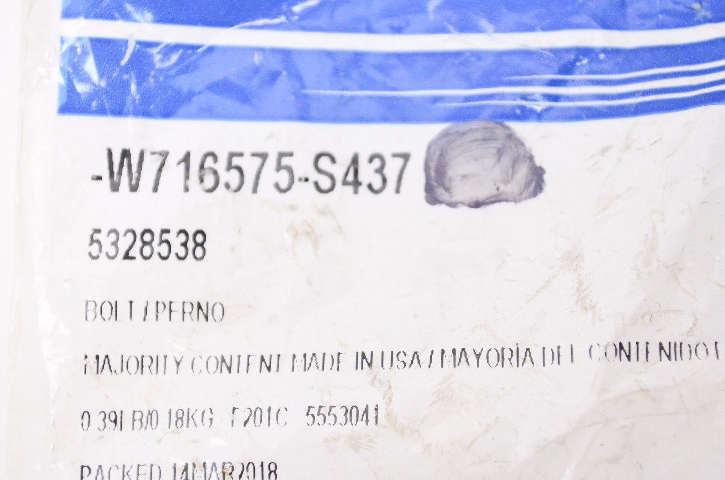 New OEM Ford W716575S437 Steering Wheel Bolt NOS