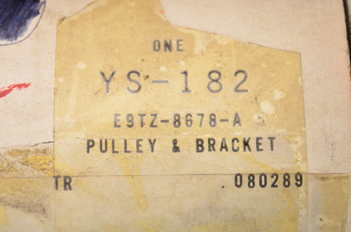 New OEM Ford YS-182, E9TZ8678A Pulley & Bracket NOS