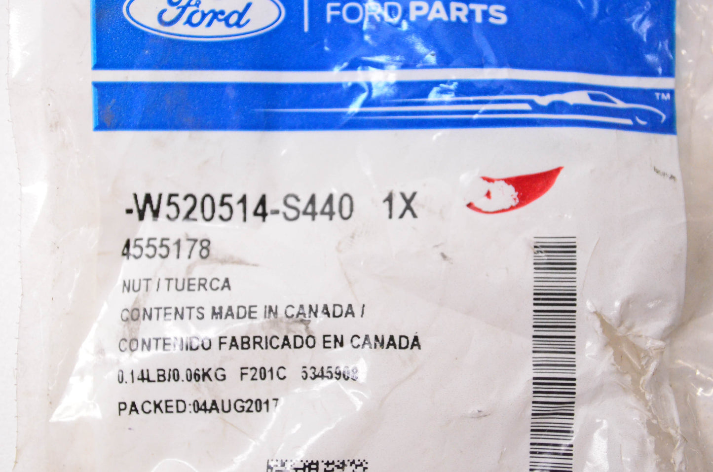 New OEM Ford W520514S440 Catalytic Converter Nut NOS
