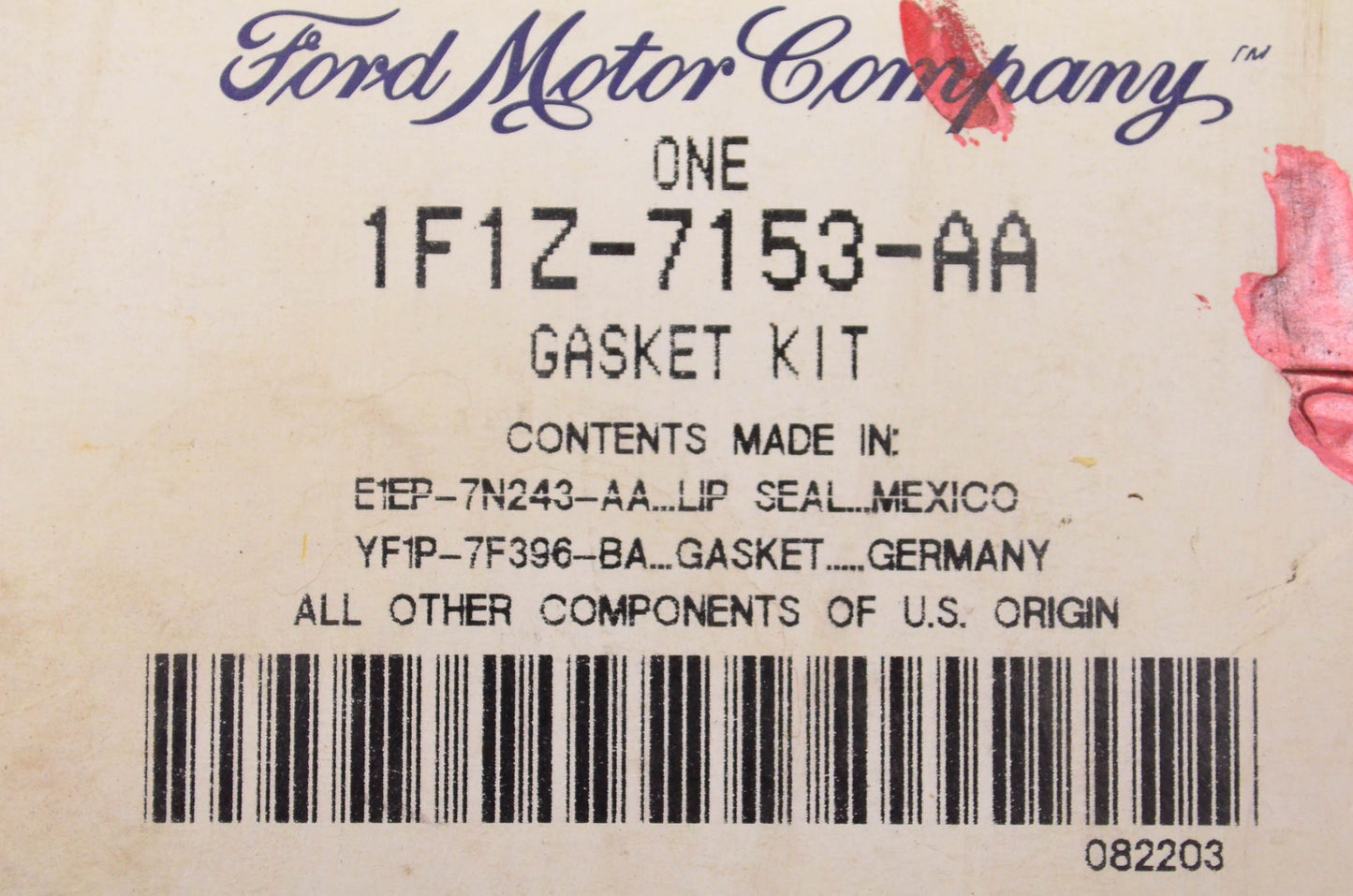New OEM Ford 1F1Z7153AA Incomplete Gasket Kit NOS