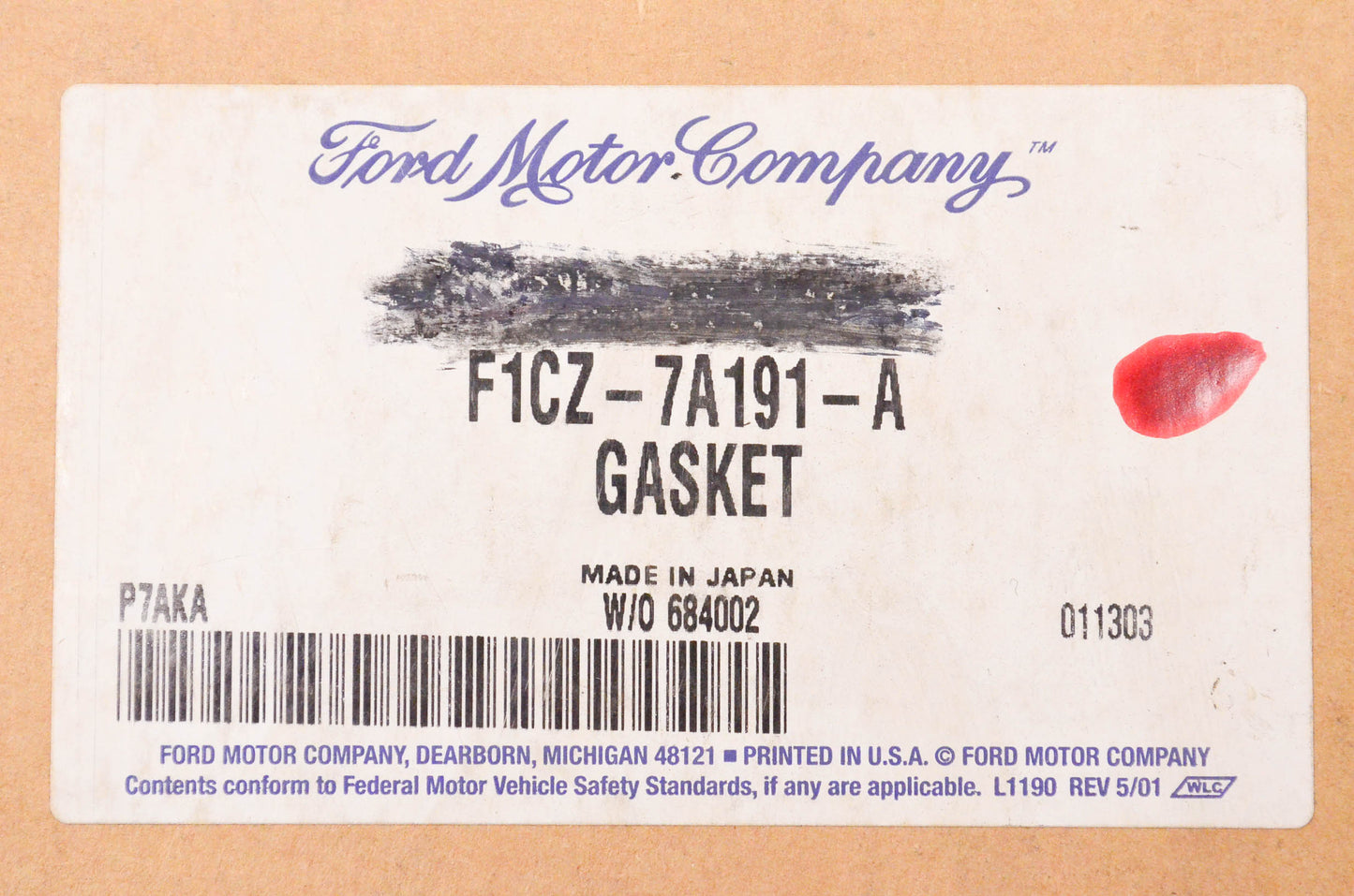 New OEM Ford F1CZ7A191A Gasket NOS