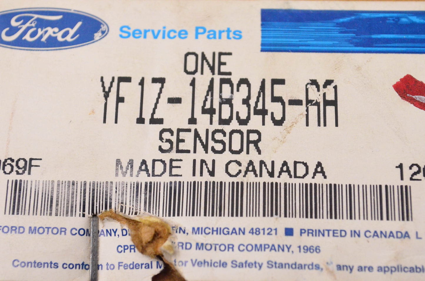 New OEM Ford YF1Z14B345AA Airbag Impact Sensor NOS
