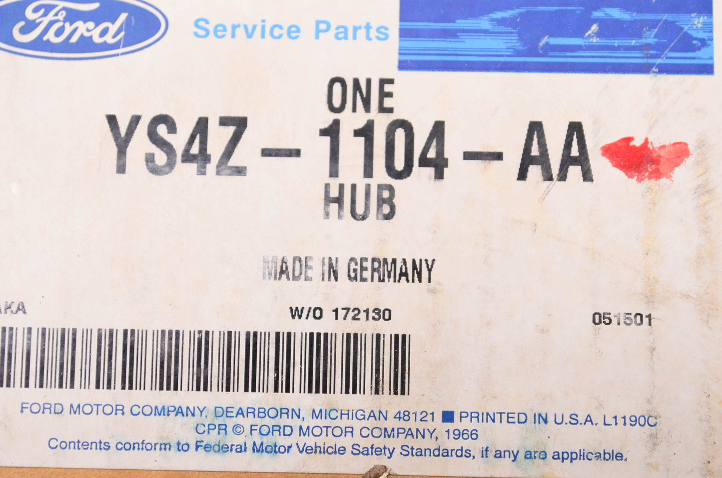 New OEM Ford YS4Z1104AA Wheel Hub NOS