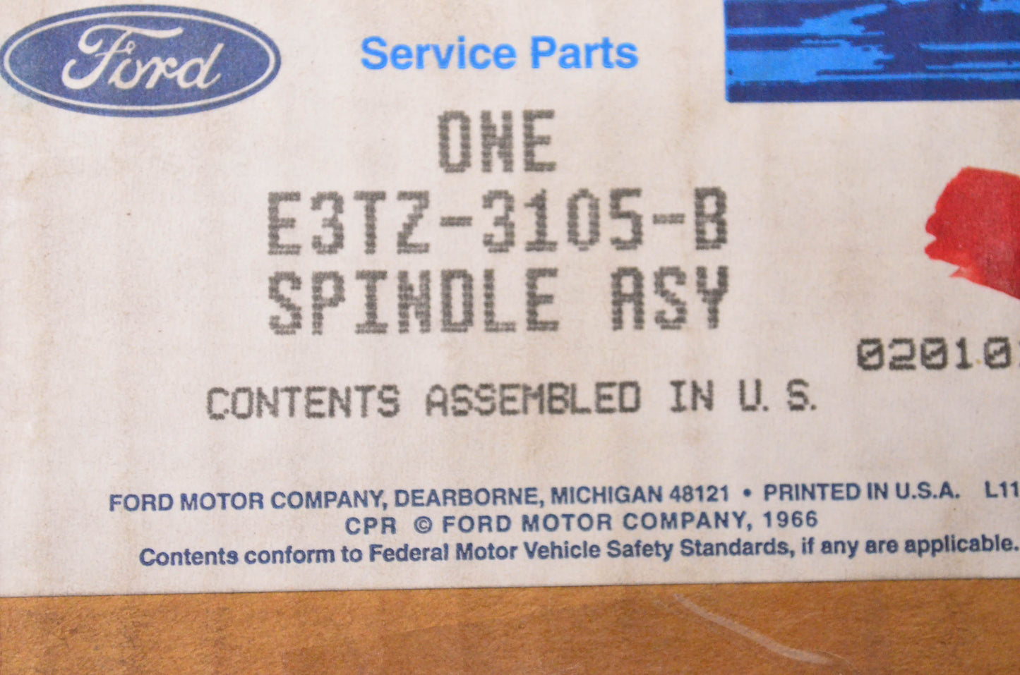 New OEM Ford E3TZ3105B Spindle Assembly NOS