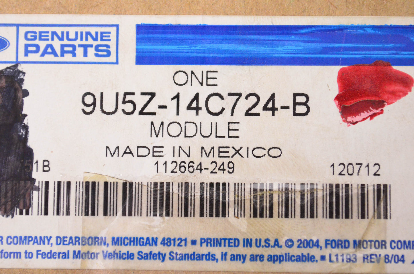 OEM Ford 9U5Z14C724B Heated Seat Control Module