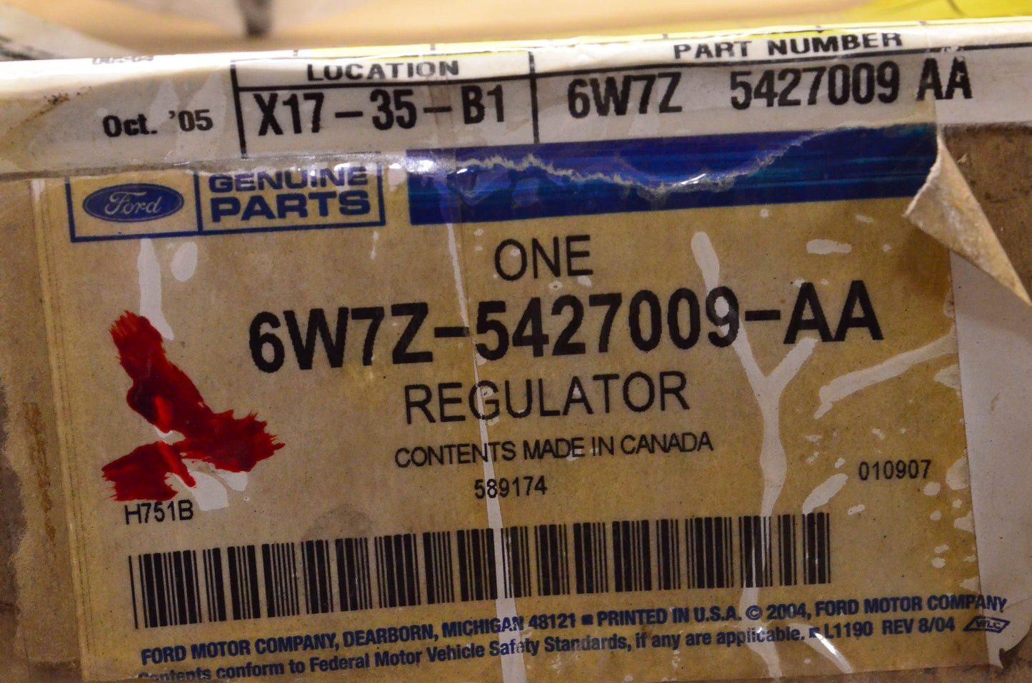 New OEM Ford 6W7Z5427009AA Power Window Regulator NOS