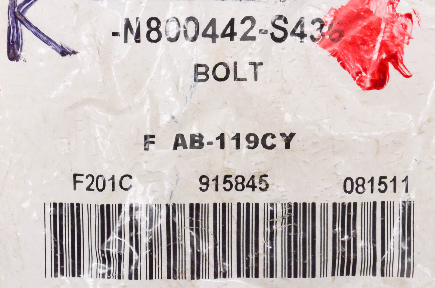 New OEM Ford N800442S436 Mount Bolt NOS