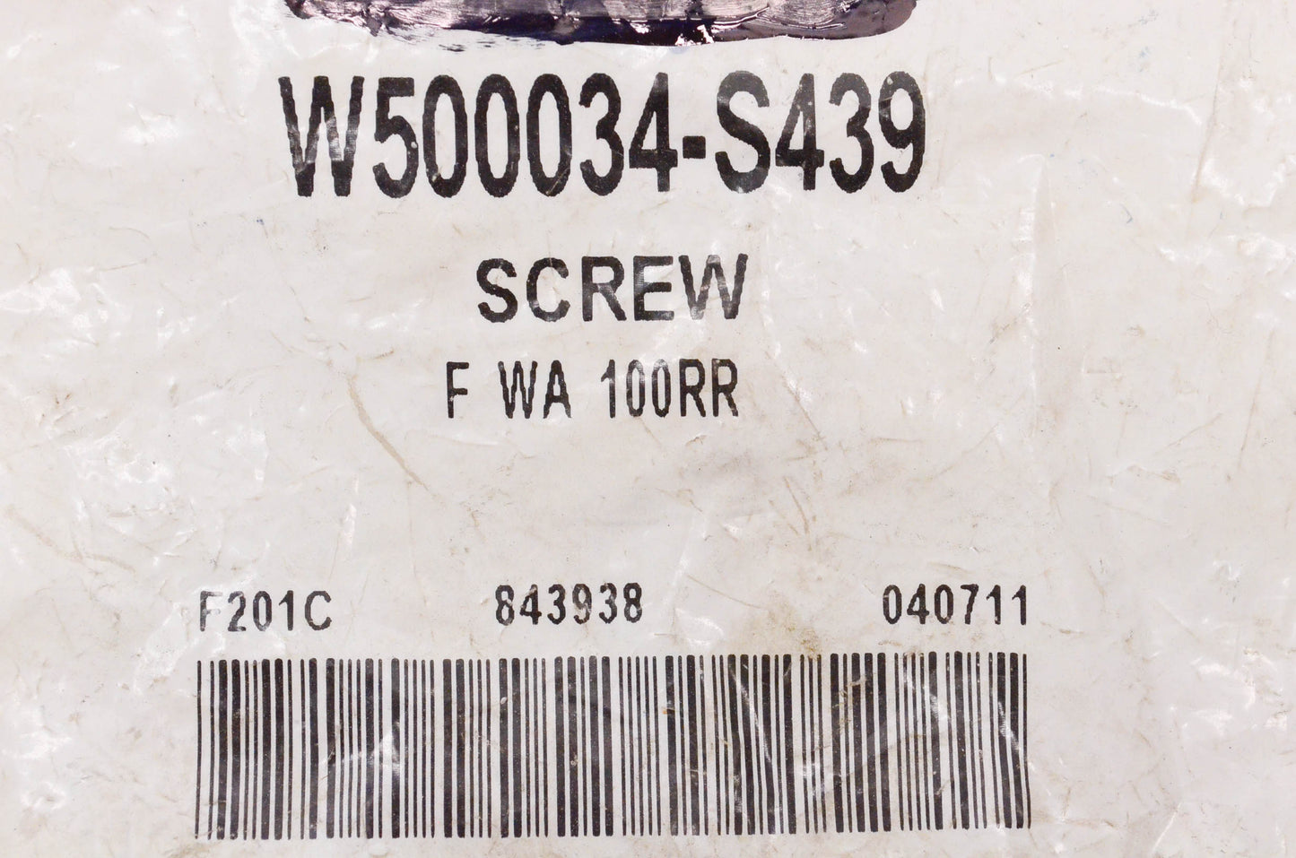 New OEM Ford W500034S439 Support Bracket Bolt NOS