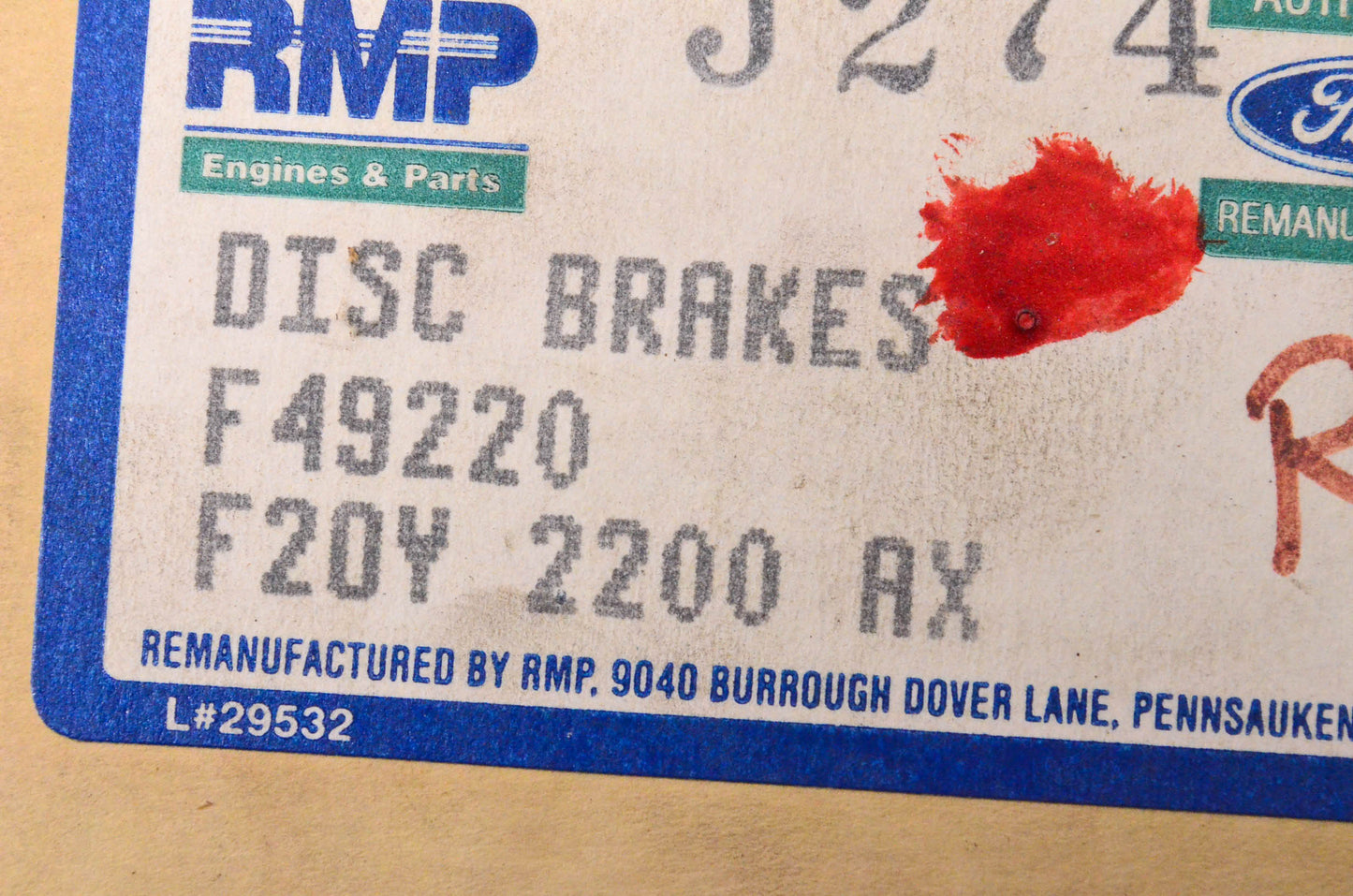 OEM Ford F2OY2200AX, F49220, J274 Remanufactured Brake Pad Kit