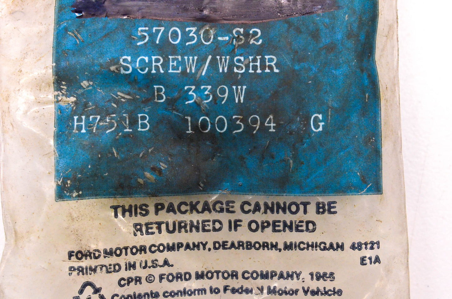New OEM Ford 57030S2 Screw & Washer NOS