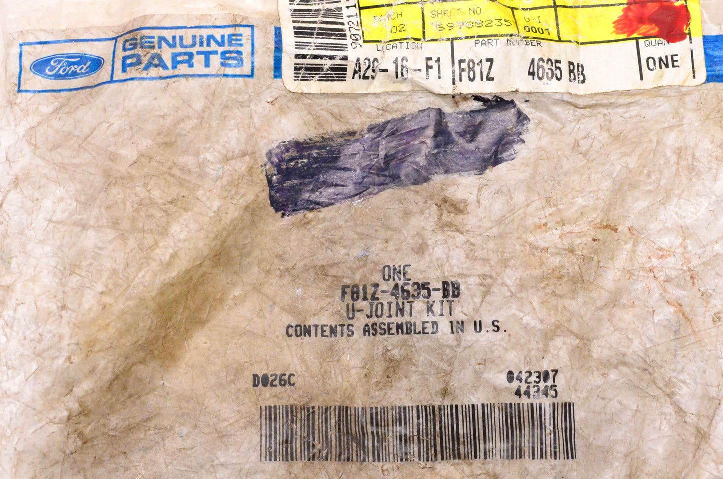 New OEM Ford F81Z-4635-BB U-Joint Kit NOS
