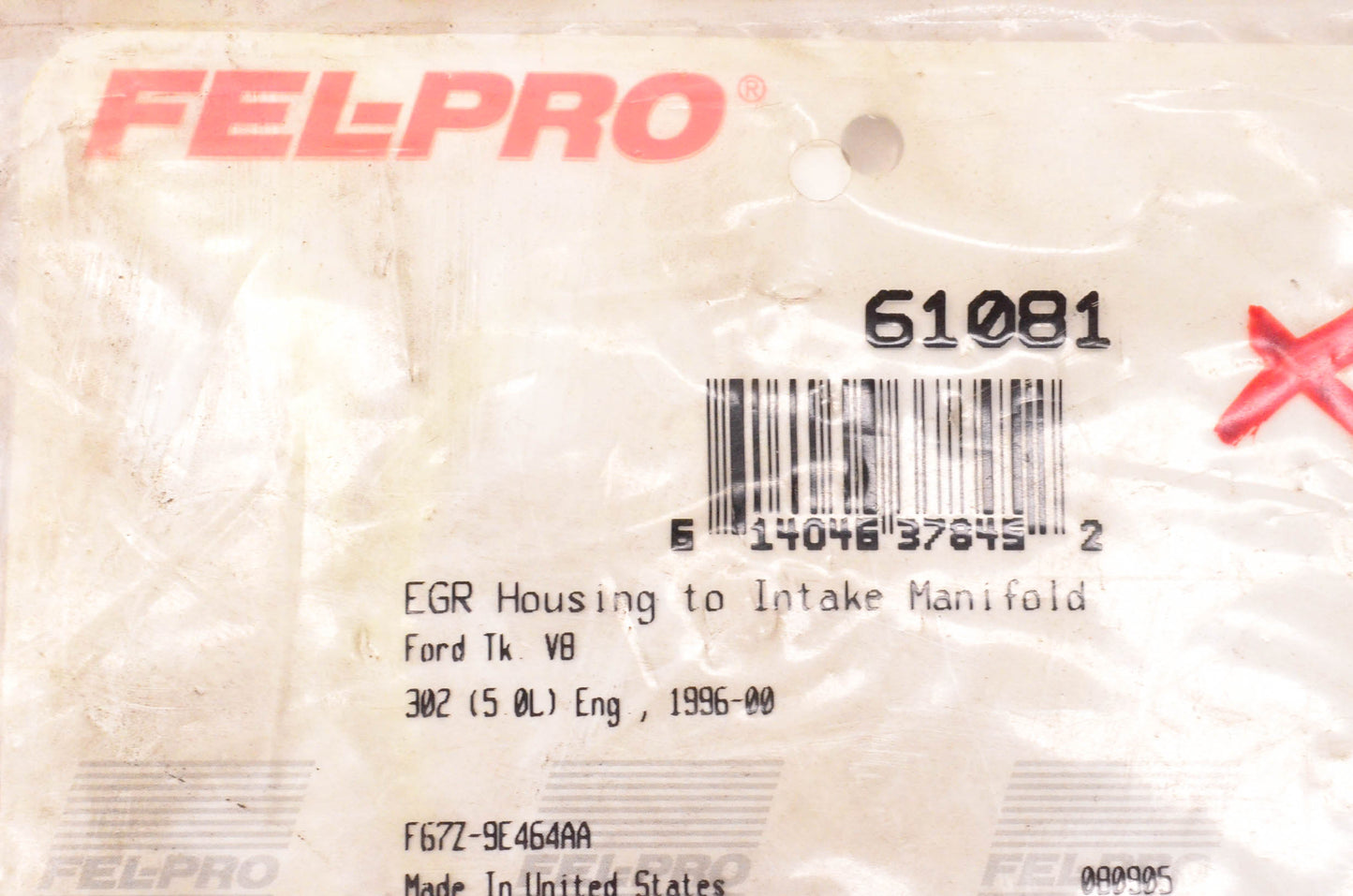 Fel-Pro 61081 EGR Housing to Intake Manifold Gasket NOS