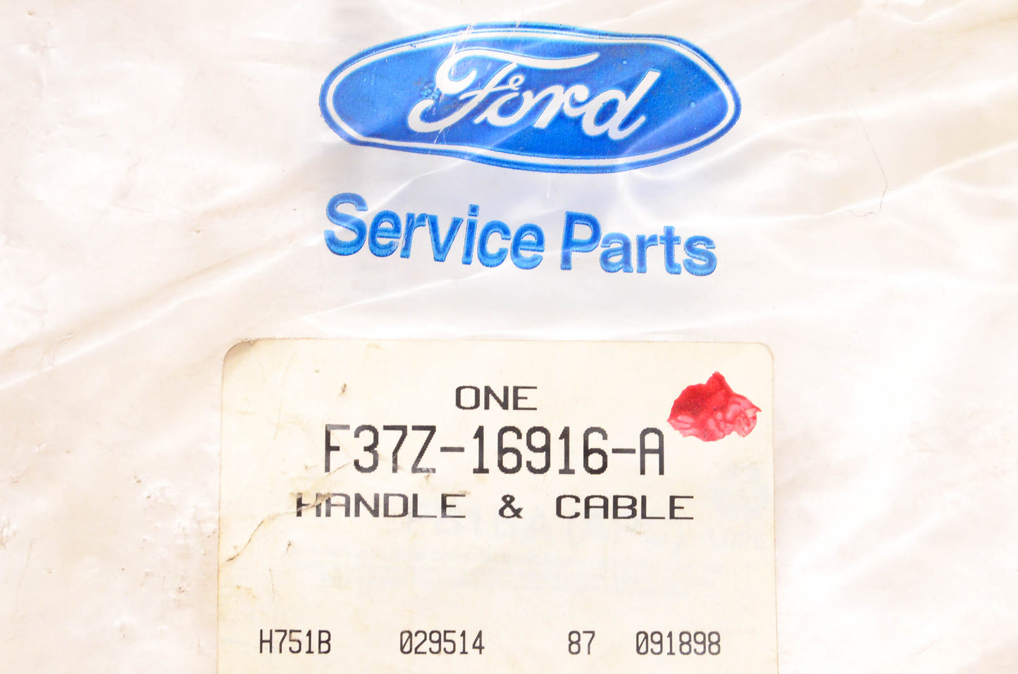 New OEM Ford F37Z-16916-A Hood Release Cable NOS