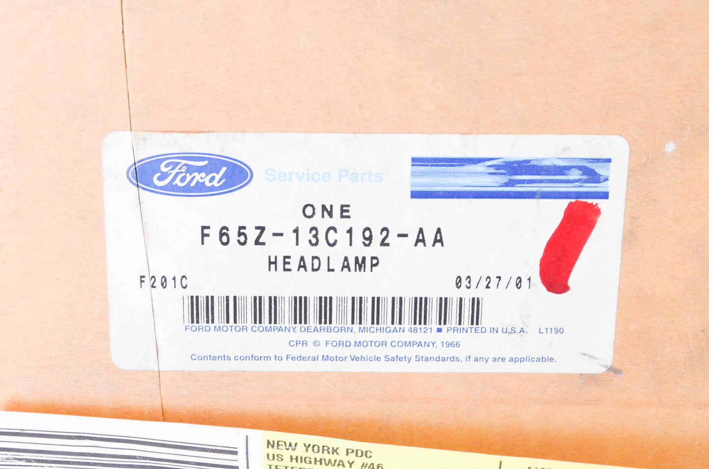 New OEM Ford F65Z-13C192-AA 1996-97 Ford F-150 Passenger Side Headlamp NOS