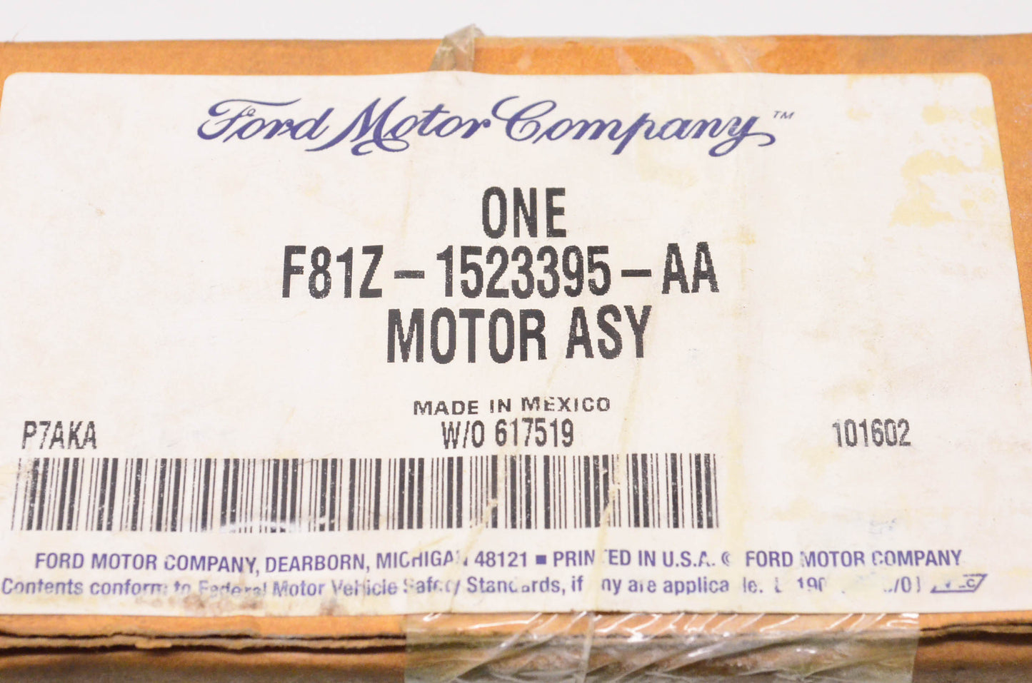 New OEM Ford 1999 Ford F-250 F-350 F-450 F-550 Window Regulator Motor NOS