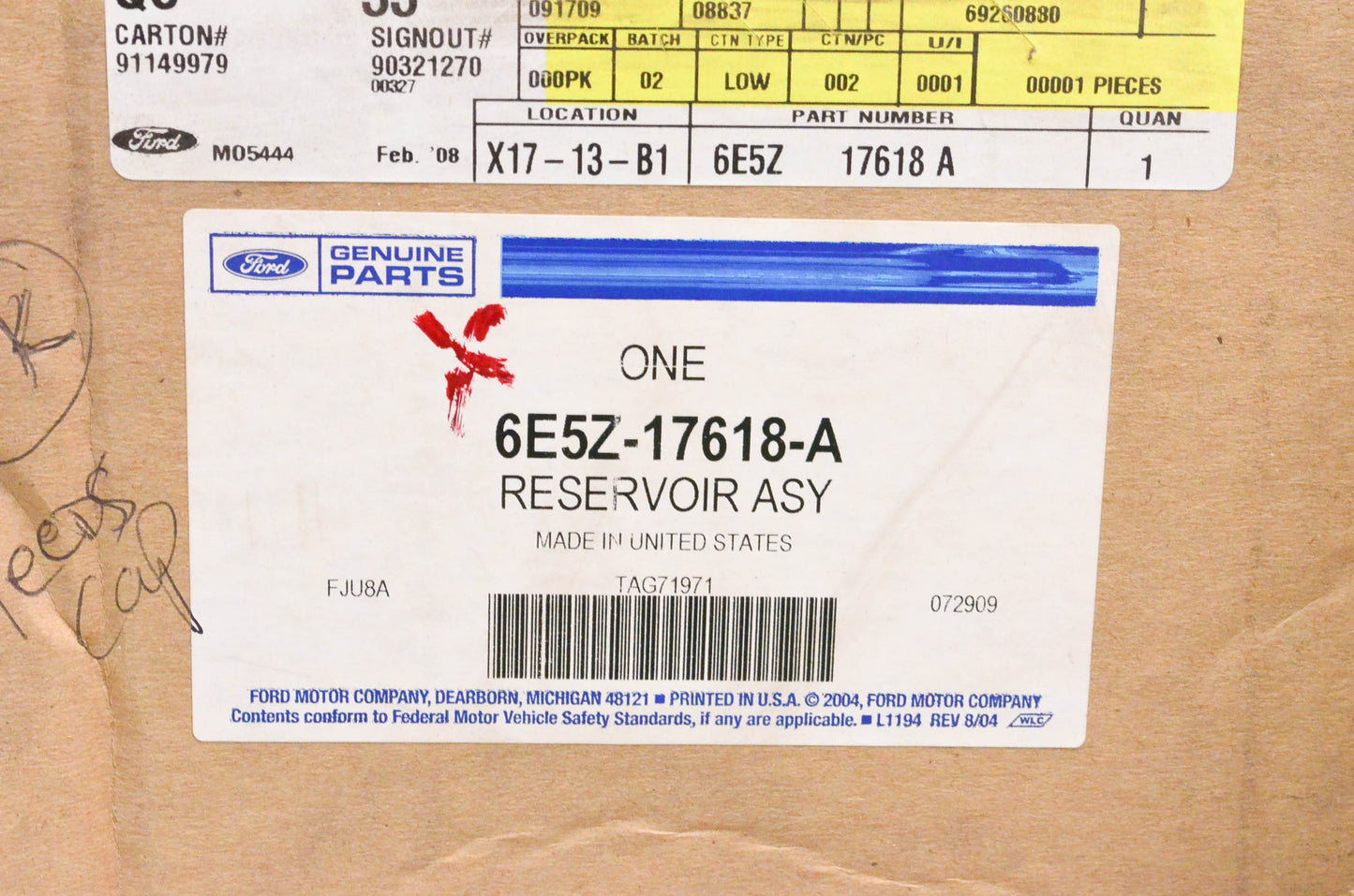 New OEM Ford 6E5Z-17618-A Windshield Washer Fluid Reservoir NOS