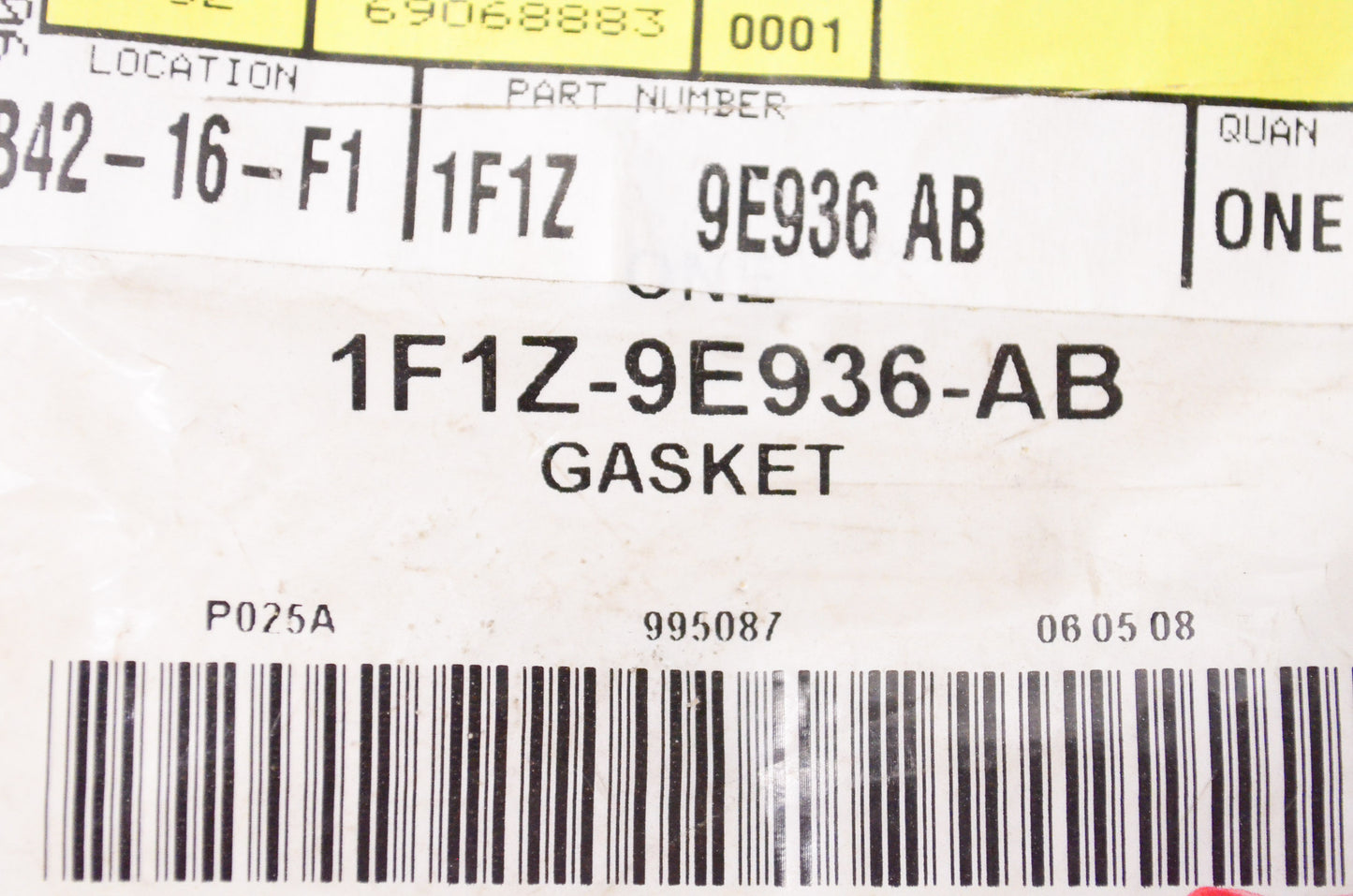 New OEM Ford 1F1Z-9E936-AB Gasket NOS