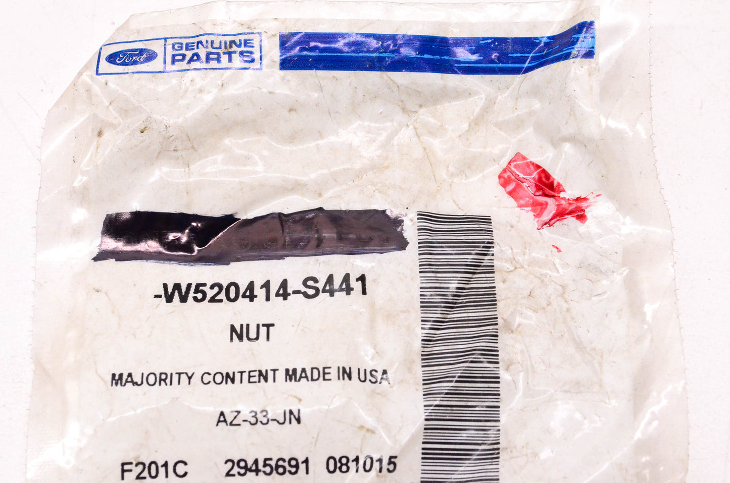 New OEM Ford W520414-S441, AZ-33-JN Rear Stabilizer Bar Nut NOS