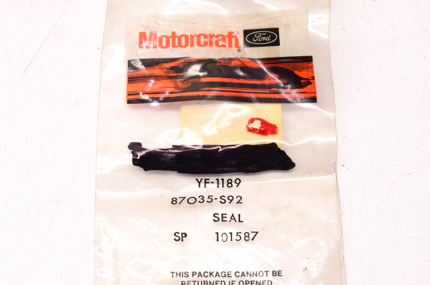 New OEM Ford YF-1189, 87035-S92, 87O55-S92 Fuel Injection O-Ring NOS