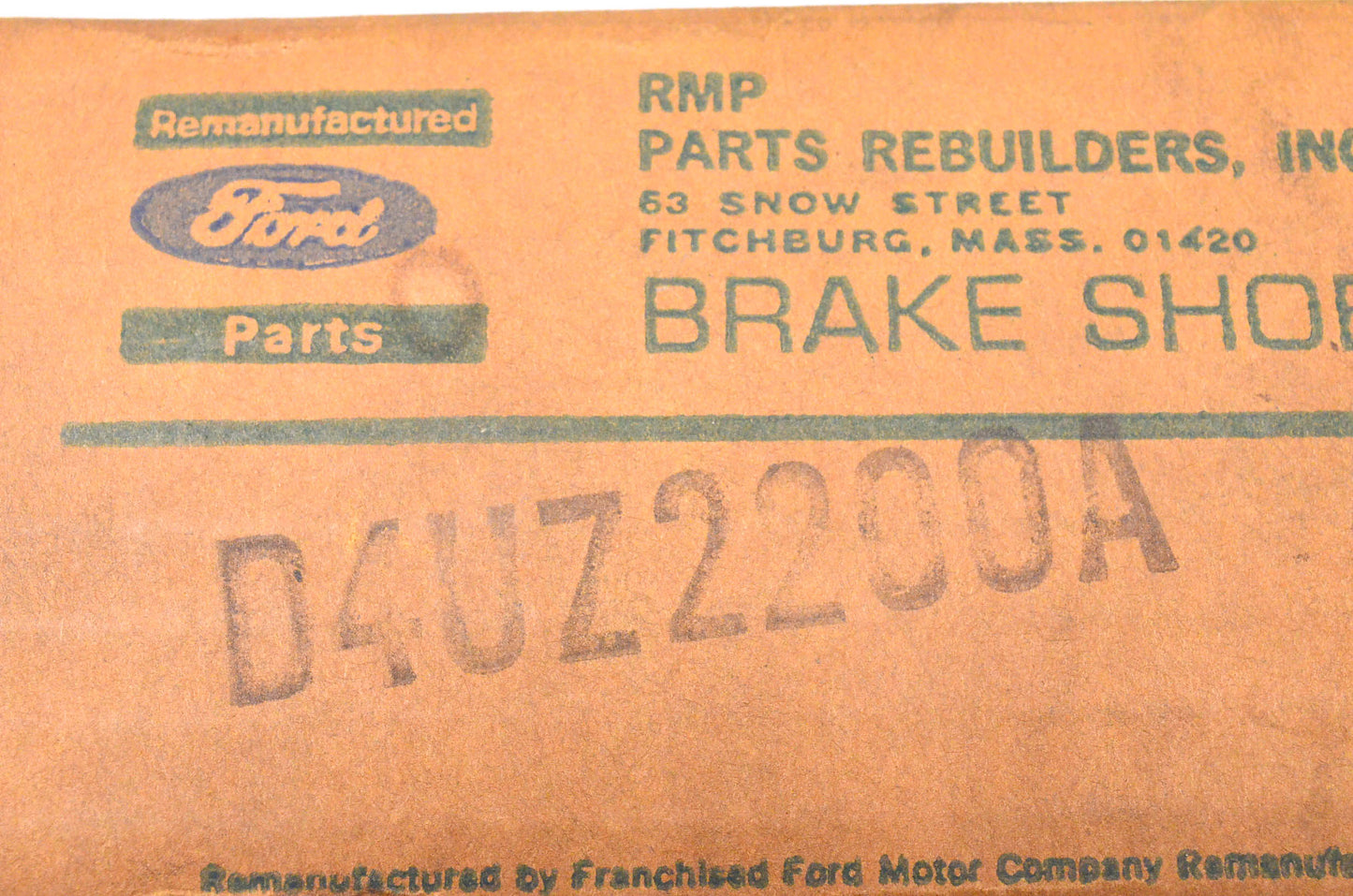 New OEM Ford D4UZ-2200-A Remanufactured Brake Shoes NOS