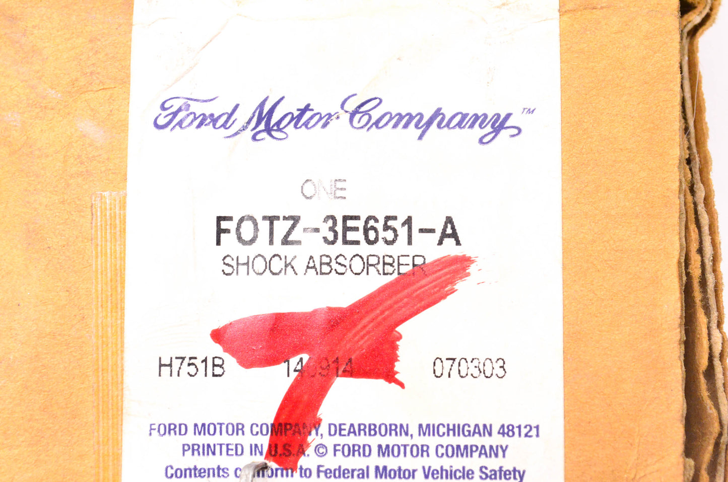 New OEM Ford FOTZ-3E651-A 1990-1997 F35 Shock Absorber NOS