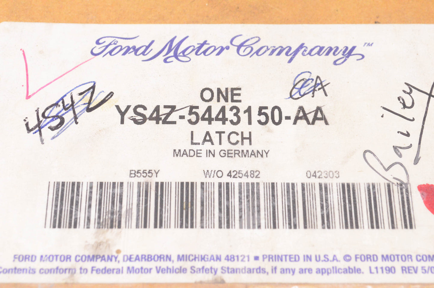New OEM Ford YS4Z-5443150-AA 2000-2007 Focus Tailgate Latch NOS