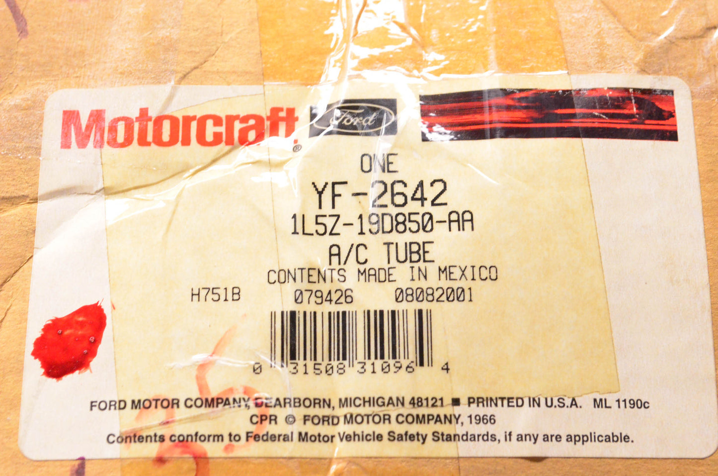 New OEM Ford 2001-2005 Ranger Compressor to Manifold A/C Line NOS