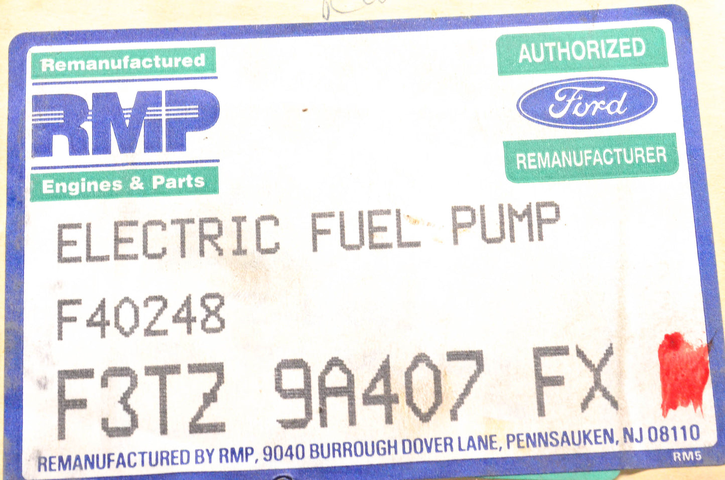 OEM Ford F3TZ-9A407-FX Remanufactured Electric Fuel Pump