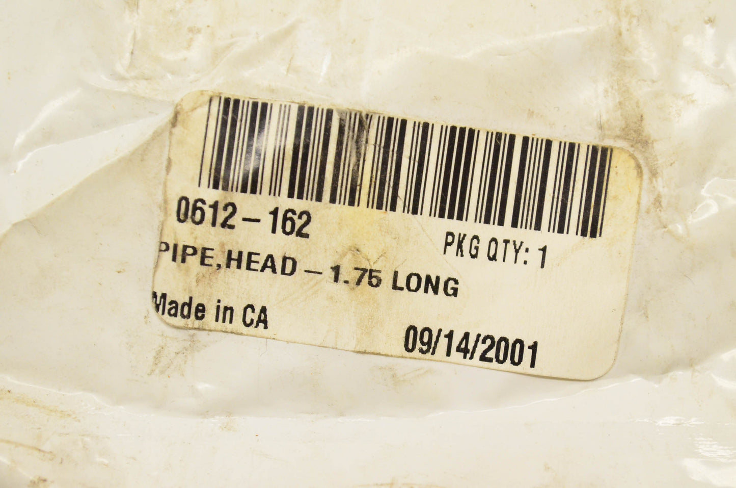 Aftermarket 0612-162 Head Pipe 1.75 Inches Long NOS