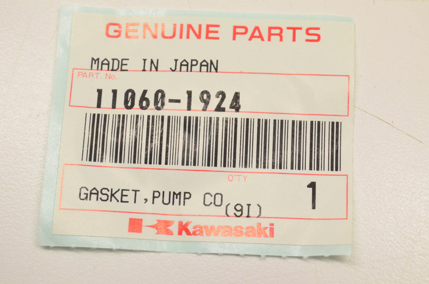 New OEM Kawasaki 11060-1924 Pump Cover Gasket NOS