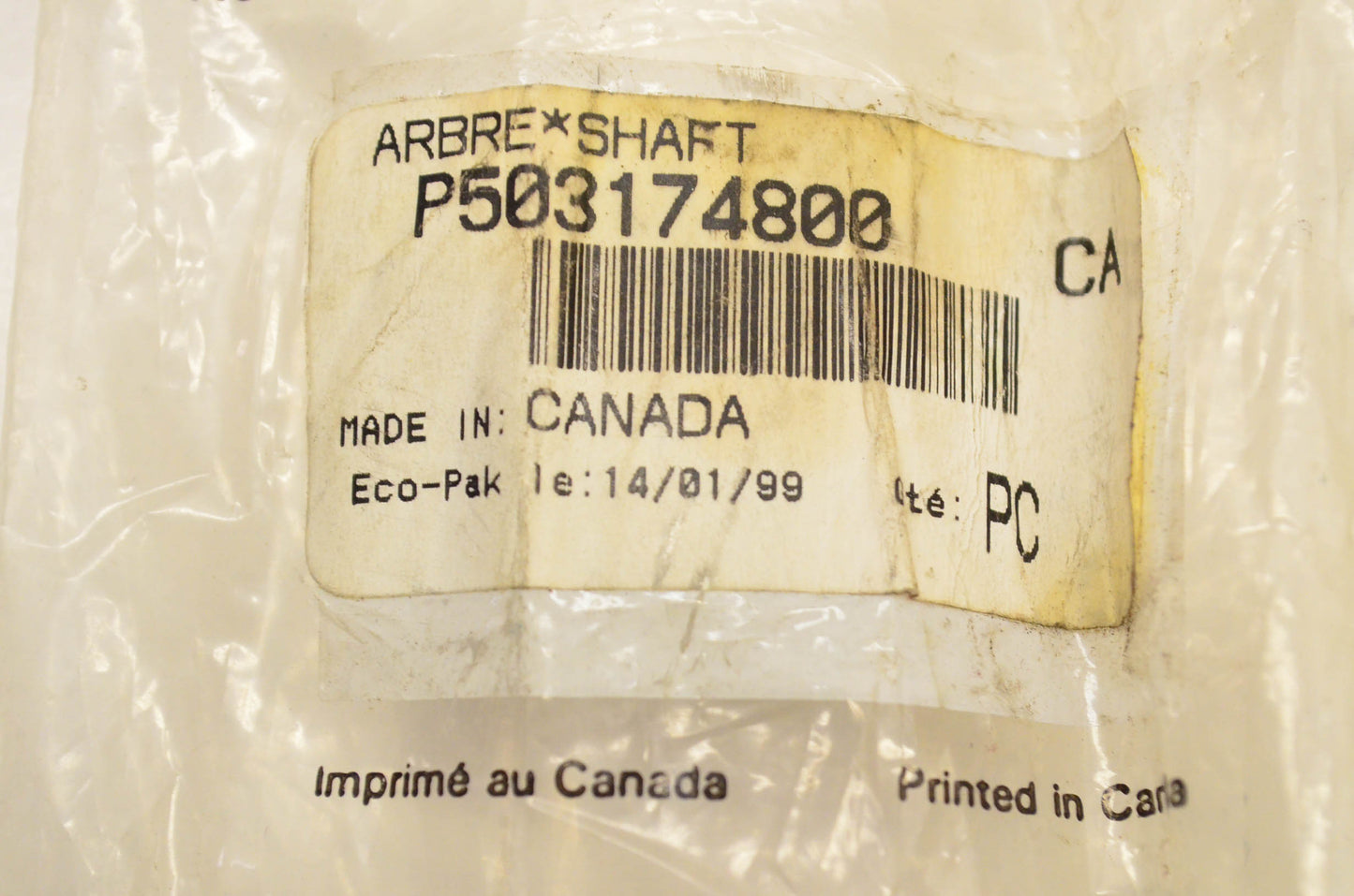 Bombardier 503174800 Lower Axle Shaft