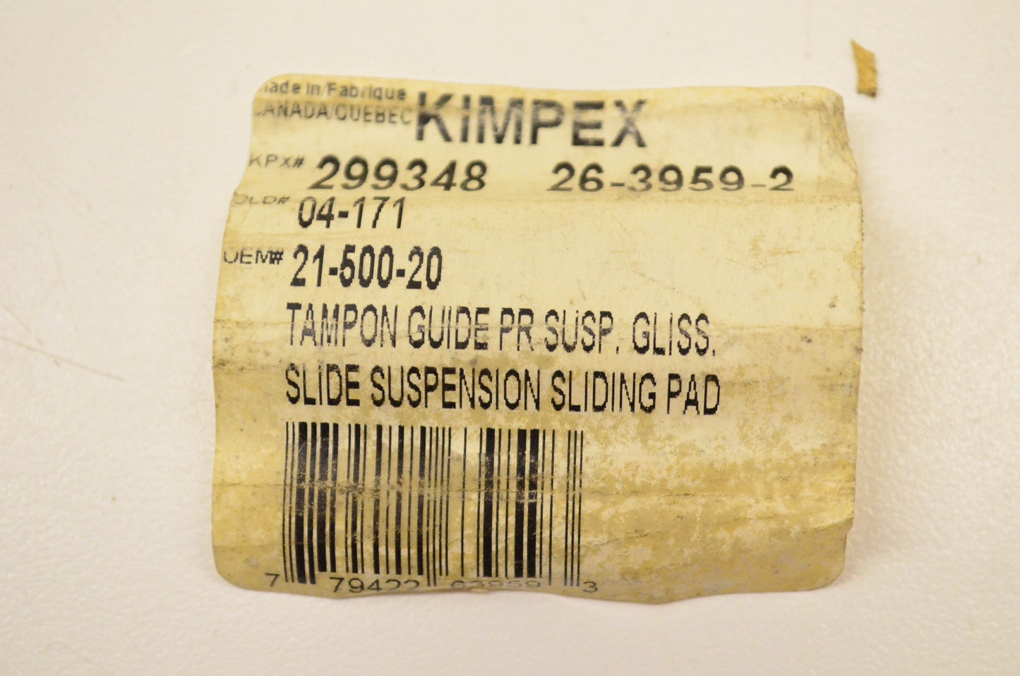 Kimpex 299348, 21-500-20, 26-3959-2 Slide Suspension Sliding Pad NOS