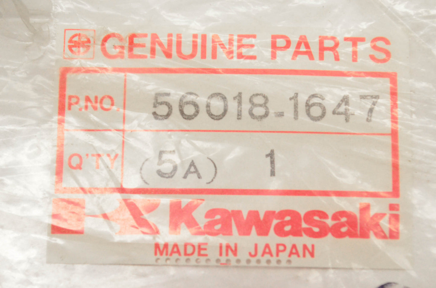 New OEM Kawasaki 56018-1647 Left Side Cover Decal NOS