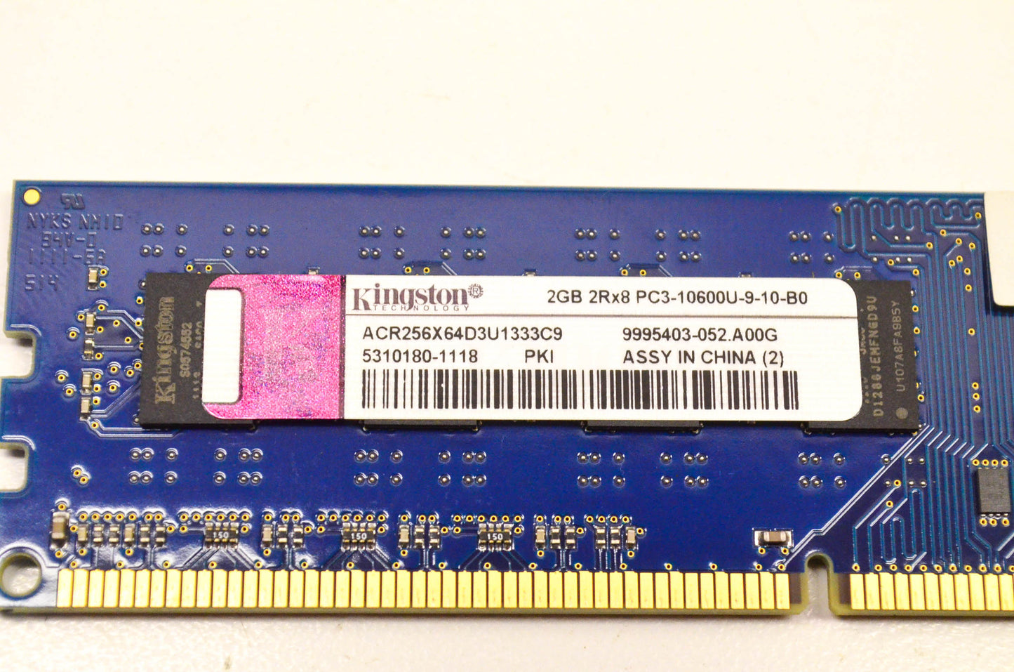 Kingston ACR256X64D3U1333C9 DDR3 2GB RAM PC3-10600U-9-10-B0 DIMM