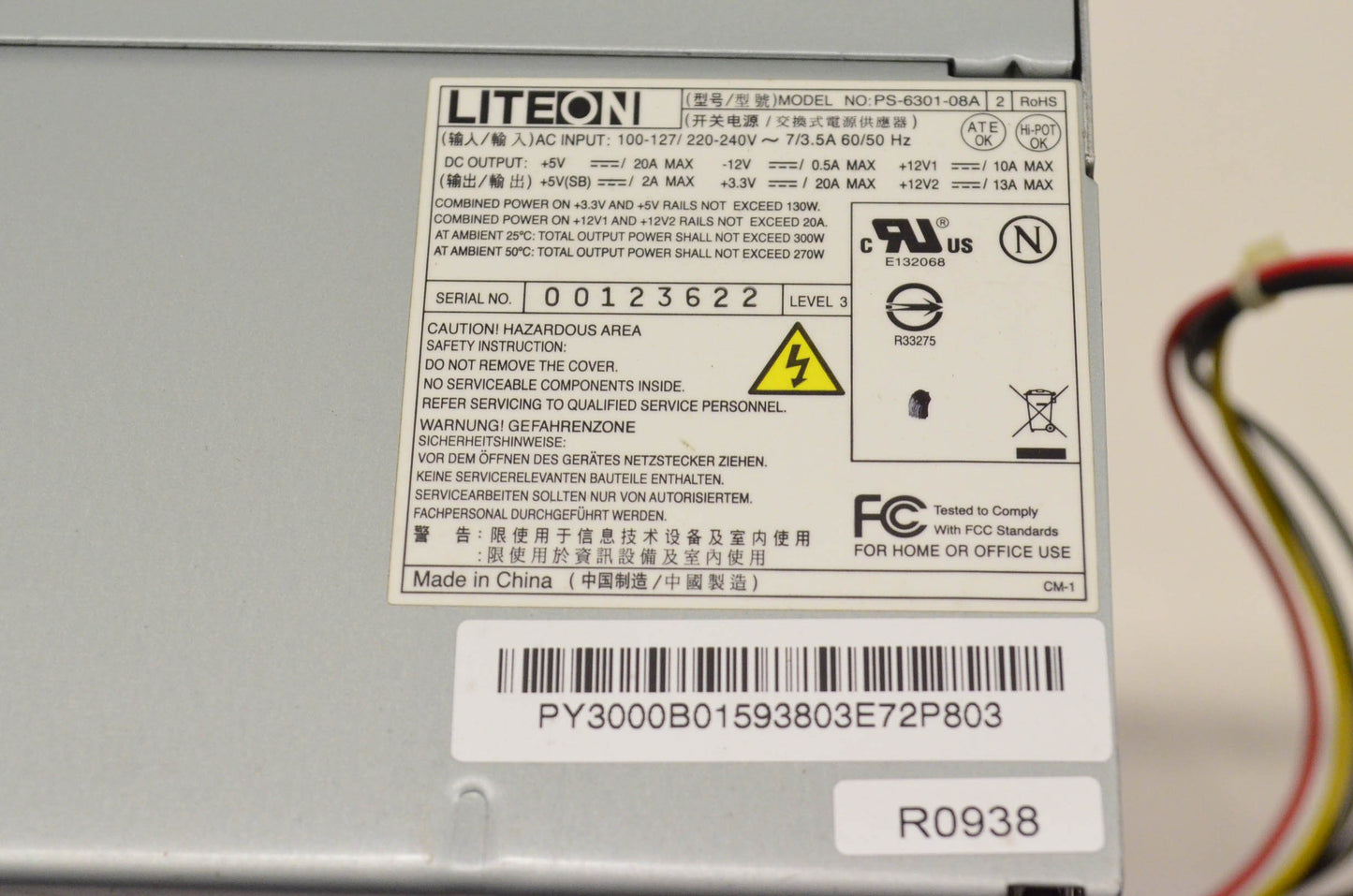 Liteon PS-6301-08A 300 Watt Power Supply