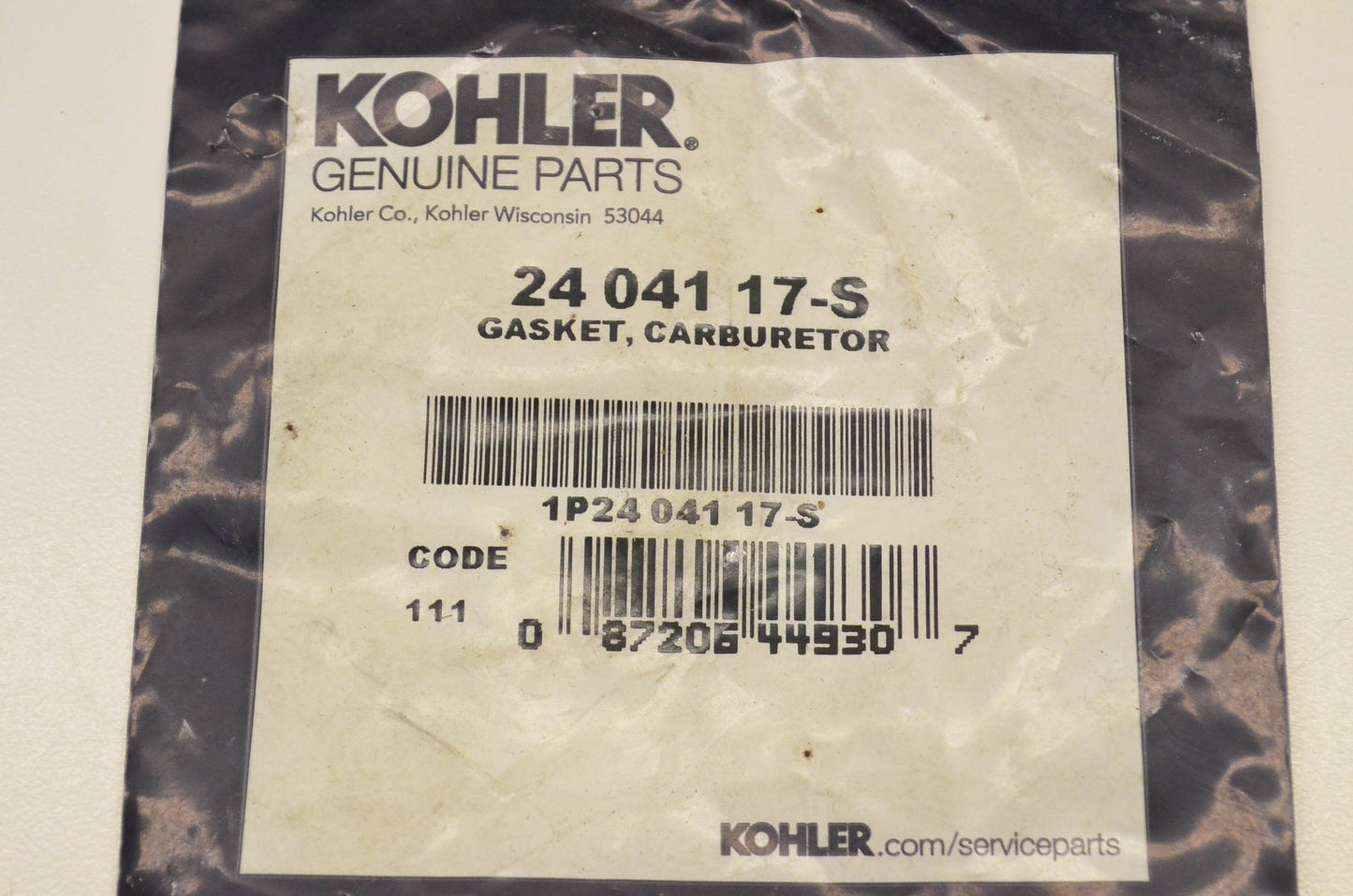 Kohler 24 041 17-S Carburetor Gasket NOS