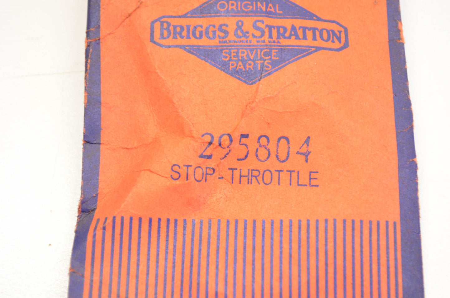 New OEM Briggs & Stratton 295804 Throttle Stop NOS