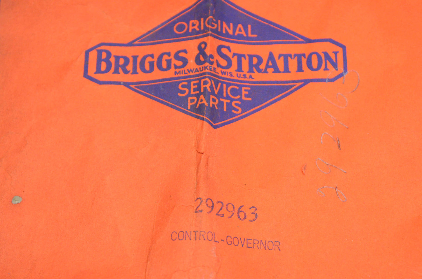 New OEM Briggs & Stratton 292963 Governor Control Assembly NOS