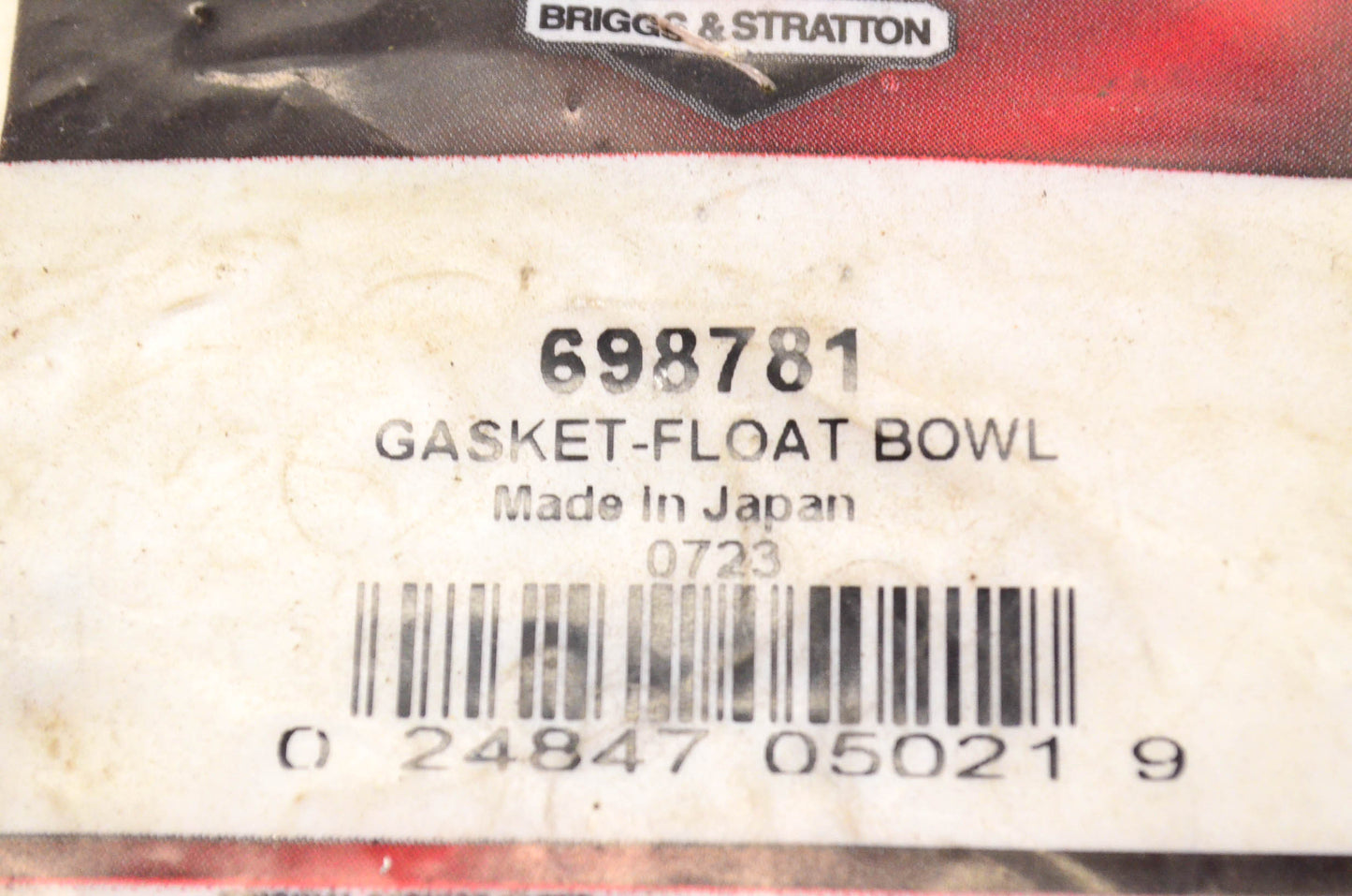 New OEM Briggs & Stratton 698781 Float Bowl Gasket NOS