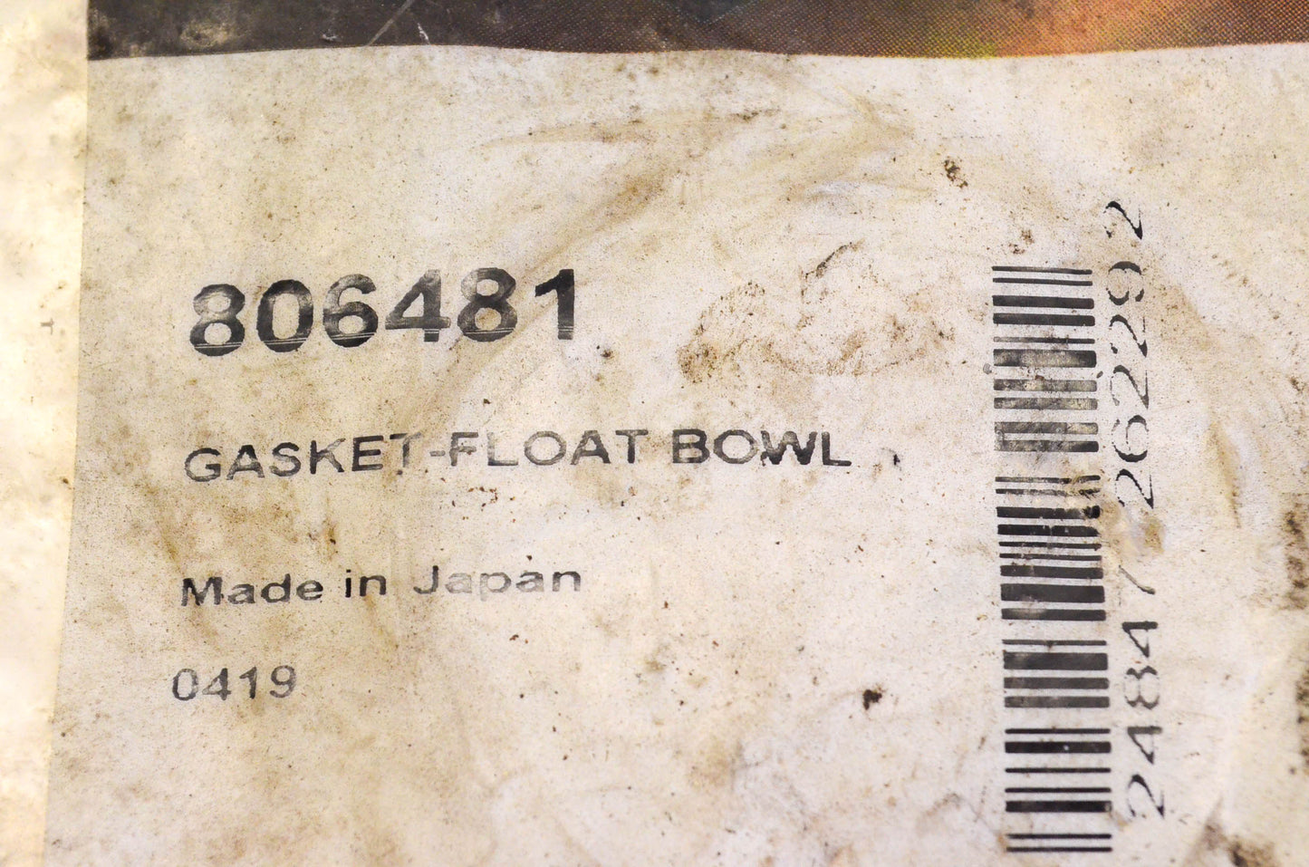 New OEM Briggs & Stratton 806481 Float Bowl Gasket NOS