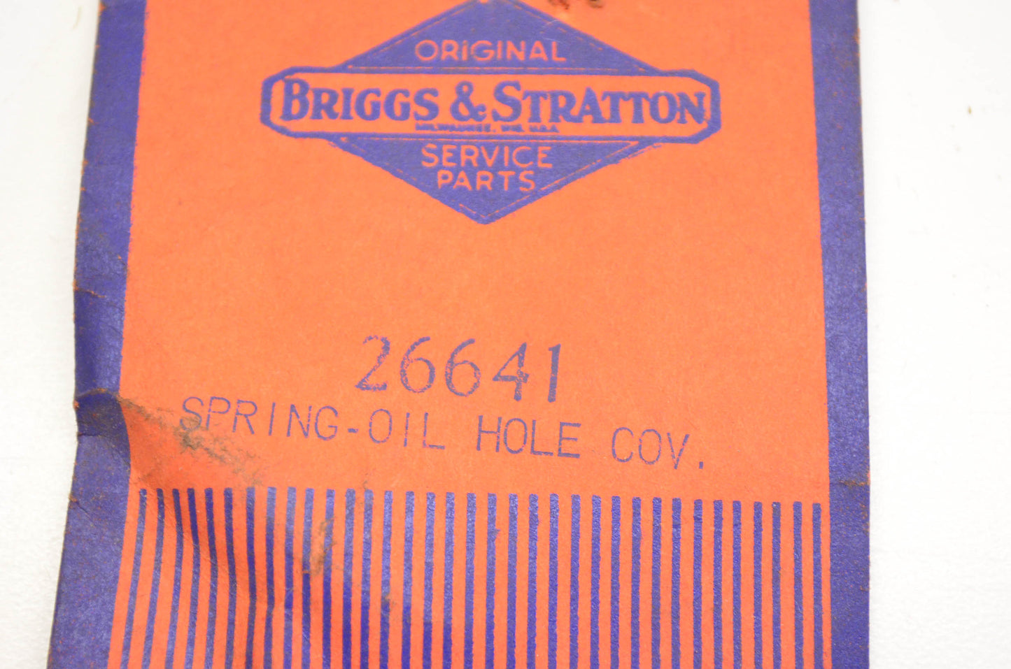 New OEM Briggs & Stratton 26641 Oil Hole Cover Spring NOS
